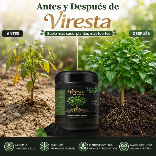 VIRESTA PODER DE RAÍZ™ Activador natural de suelo para plantas más fuertes y sanas. (300Gr)