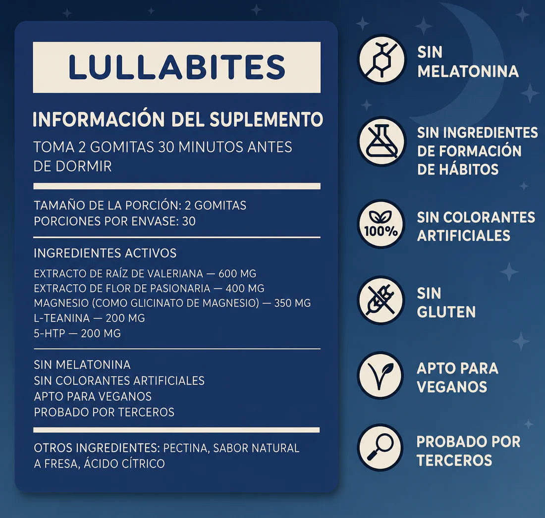 LullaBites™ Gomitas para Dormir ,Ingredientes naturales altamente efectivos