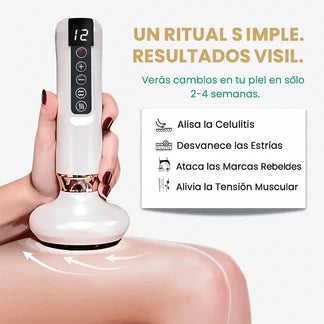 Masajeador Anticelulítico Skintec® Combina succión y calor terapéutico para reducir la grasa localizada y tonificar.