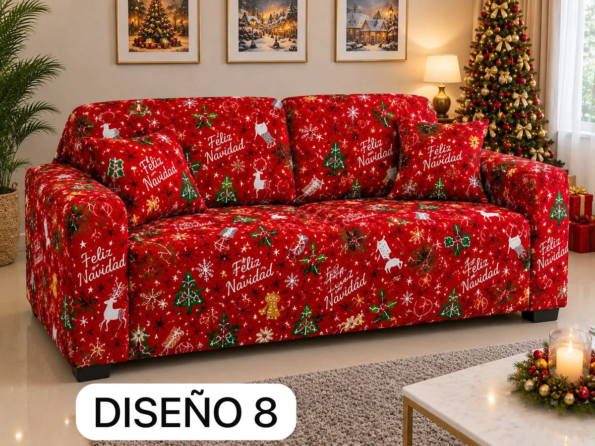 Funda Navideña para Mueble de 3-2 O 1 puesto