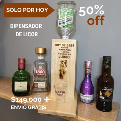 DISPENSADOR DE LICOR© MADERA DE ALTA CALIDAD-Un Lujo para tus Reuniones Familiares