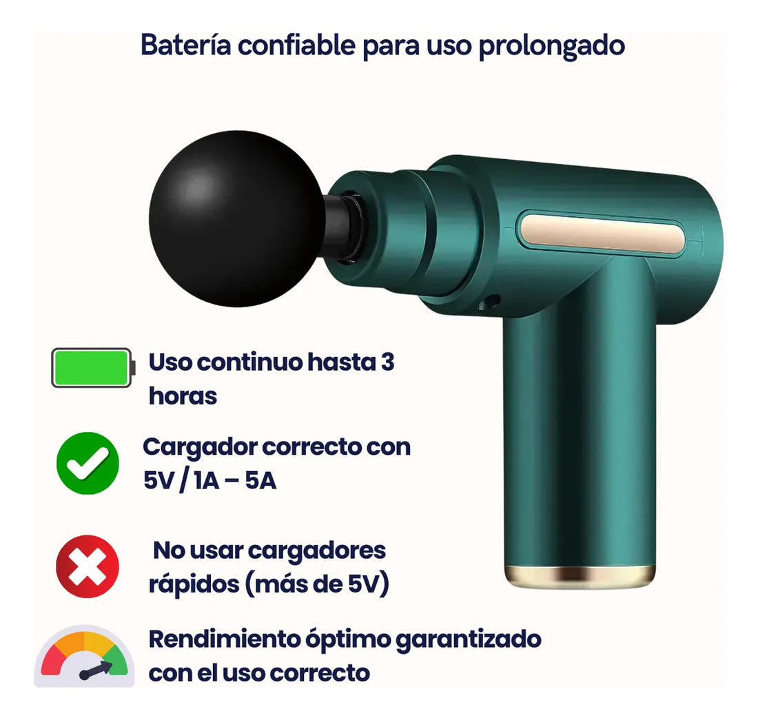 Masajeador corporal™  con 4 cabezales reemplazables (alivia los músculos doloridos, reduce la rigidez y alivia la tensión)