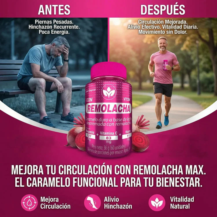 REMOLACHA MAX™ - REVITALIZA TU CUERPO Y ELIMINA LA HINCHAZÓN AL INSTANTE