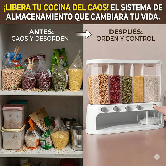 DISPENSADOR DE GRANOS 5 EN 1 + 🎁REGALO PORCIONADOR + ENVÍO GRATIS