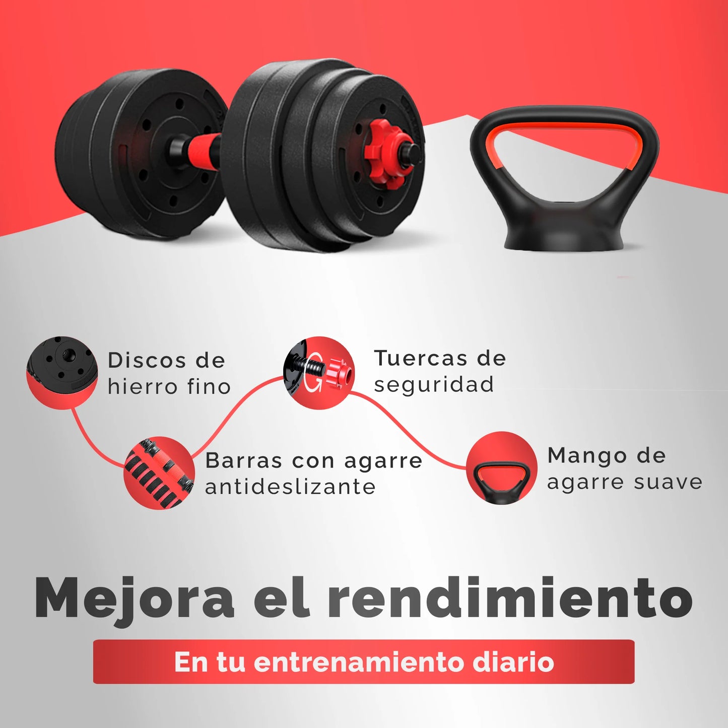 Kit De Pesa Mancuerna Ajustable 20KG