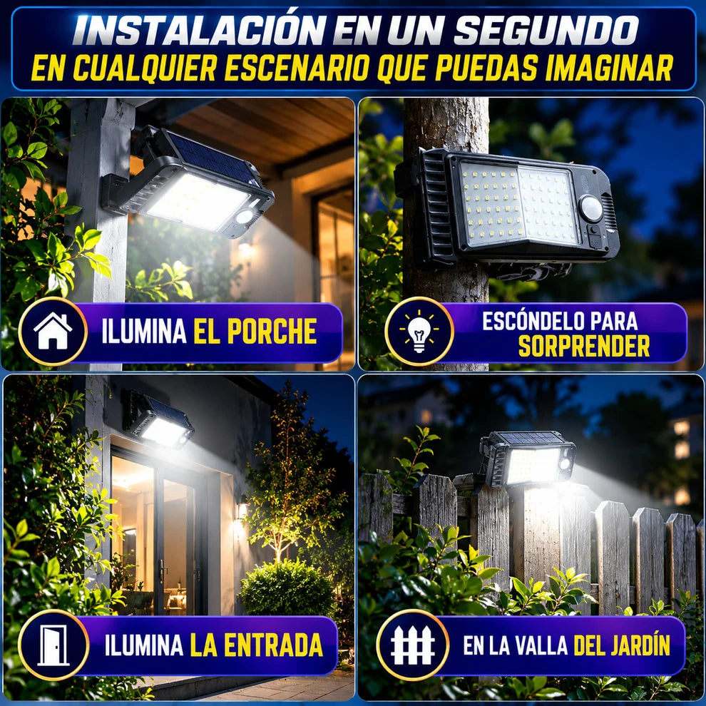 2X1 Luz LED Clip con Sensor y Carga Solar – Ilumina sin cables ni enchufes