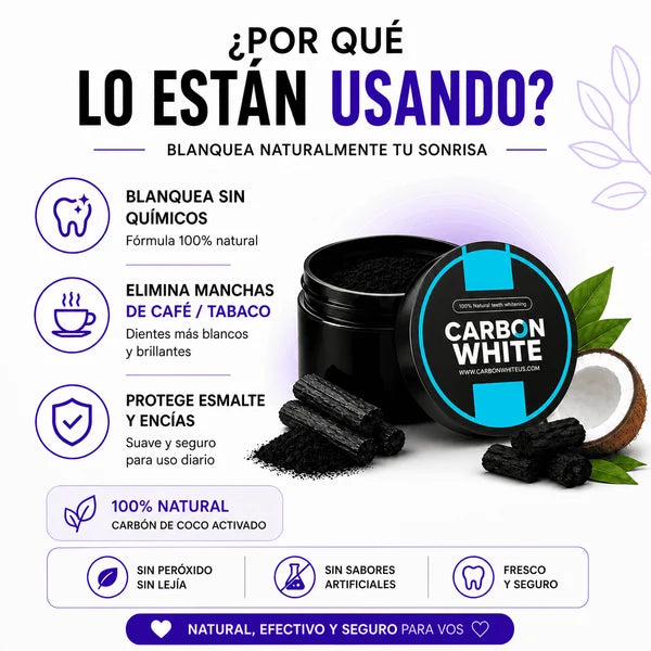 NATURAL WHITE™  Polvo Blanqueador Dental 100% Natural