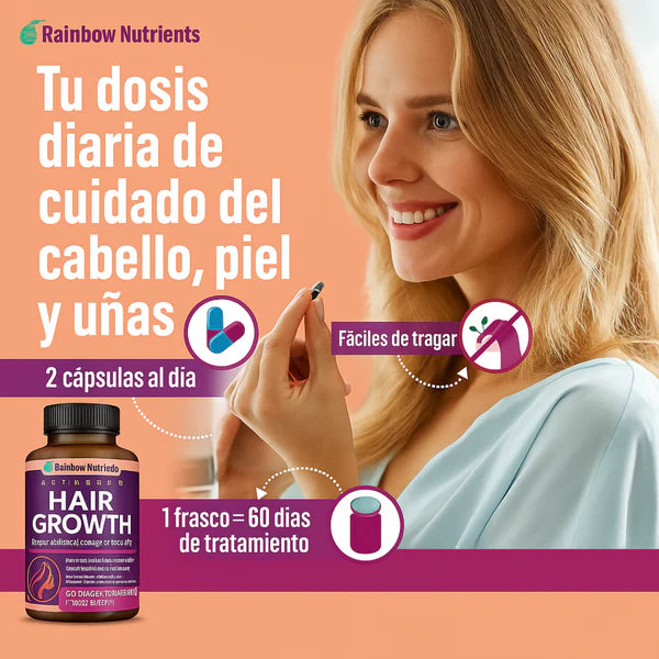 Elevante Hair Growth™ X 120 Capsulas - Vitaminas Capilares Premium
