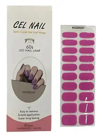 PEGATINAS UÑAS EN GEL SEMICURADAS  20 UNID + 🎁LAMPARA UV