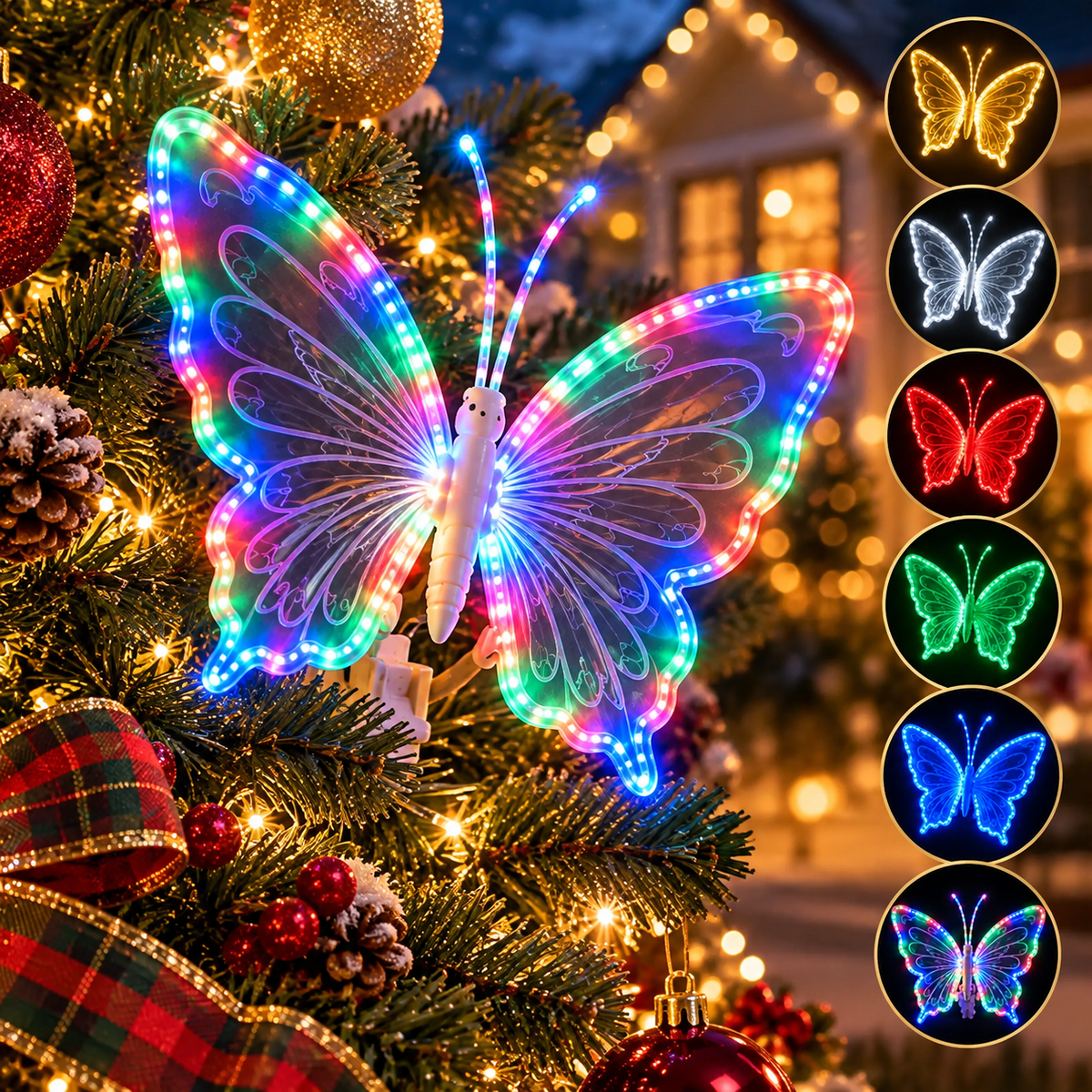 MARIPOSA LED CON ALAS EN MOVIMIENTO™ La mariposa que todos quieren en su árbol este 2026