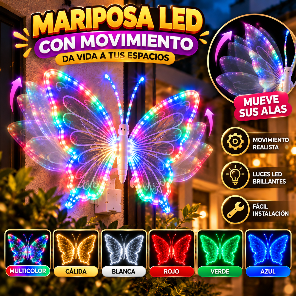 MARIPOSA LED CON ALAS EN MOVIMIENTO™ La mariposa que todos quieren en su árbol este 2026