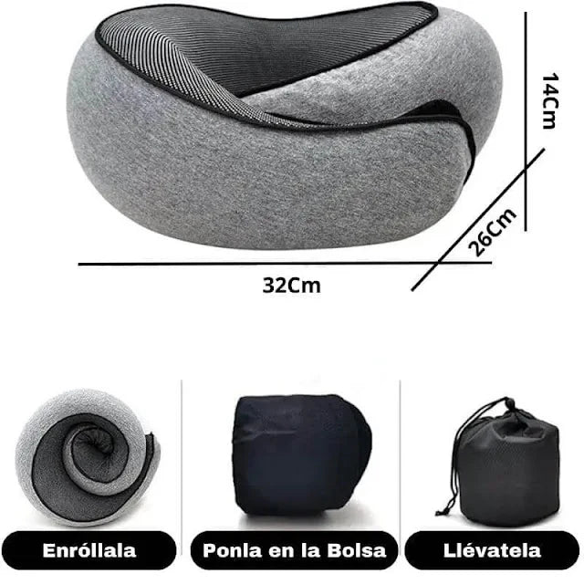 Almohada de viaje™ +🎁OBSEQUIO Anifaz+tapones para los oidos🎁 Llega siempre a tu destino relajado y descansado.