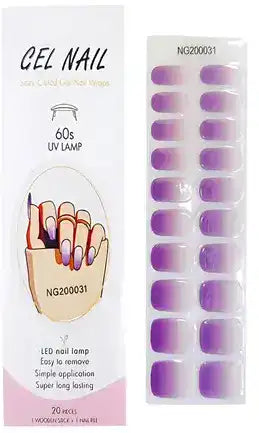PEGATINAS UÑAS EN GEL SEMICURADAS  20 UNID + 🎁LAMPARA UV
