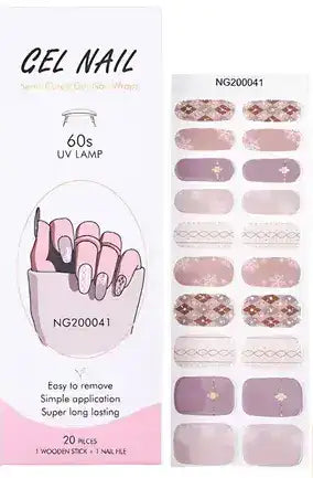 PEGATINAS UÑAS EN GEL SEMICURADAS  20 UNID + 🎁LAMPARA UV