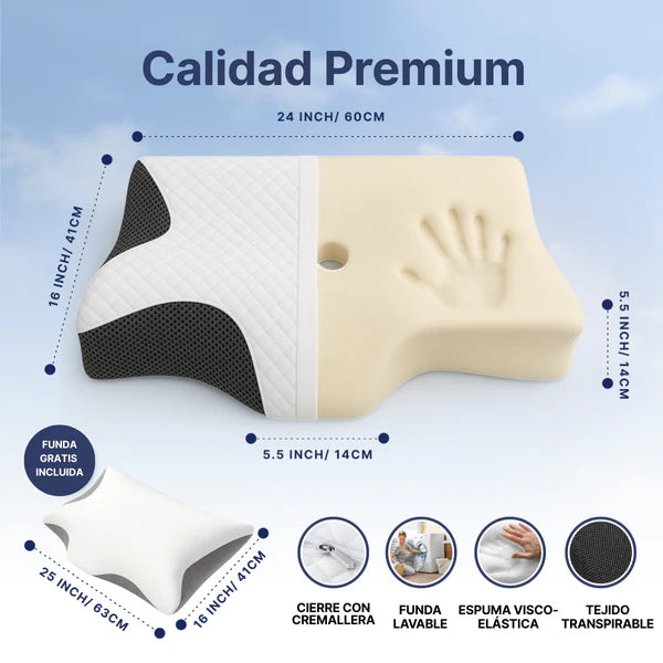 OrthoSleep™ – Almohada Cervical.  Dormir debería hacerte sentir mejor. OrthoSleep™ alinea tu cuello, elimina la tensión…y te hace sentir como nuevo cada mañana.