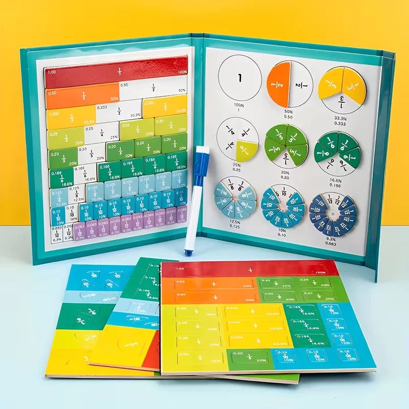 Libro magnético de fracciones para niños™🧠 Desarrolla habilidades esenciales de lógica matemática
