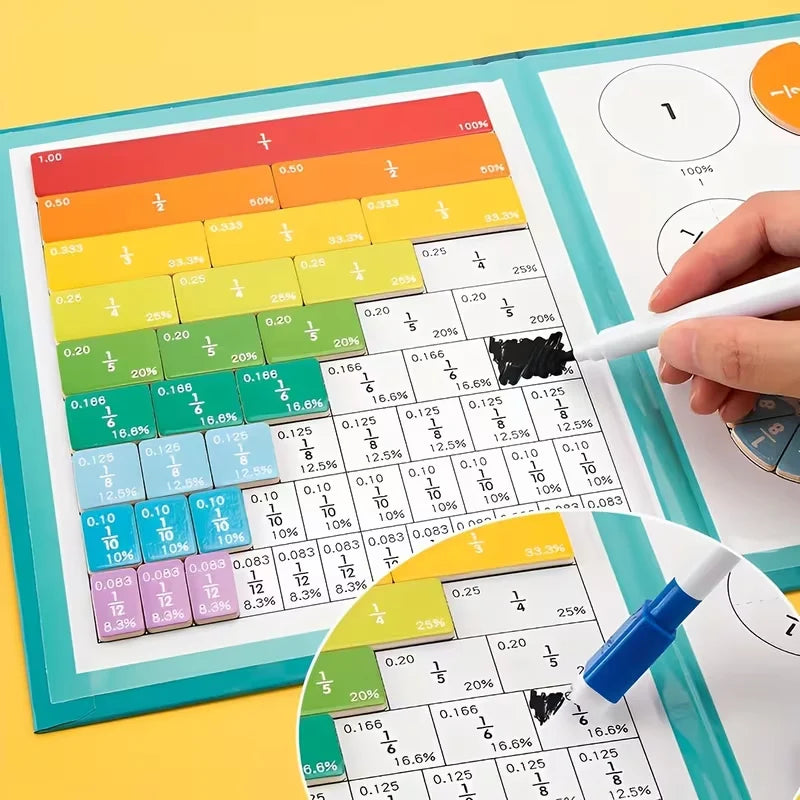 Libro magnético de fracciones para niños™🧠 Desarrolla habilidades esenciales de lógica matemática