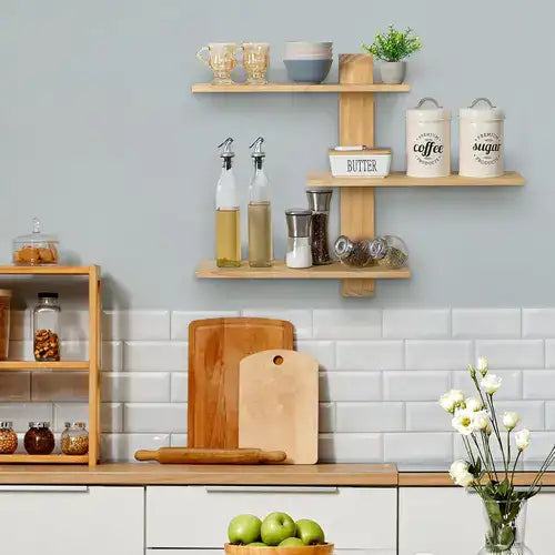 Repisa de Madera de Pino 3 Niveles™ ¡Orden y Elegancia en un Solo Lugar!