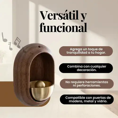 SonArte™ Timbre Campana Vintage en Madera