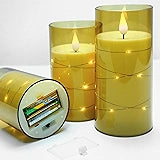SET X 3 VELAS LED REALISTAS EN ACRÍLICO, FUNCIONA CON 2 PILAS AA