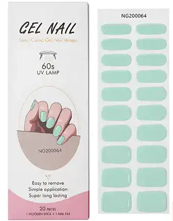 PEGATINAS UÑAS EN GEL SEMICURADAS  20 UNID + 🎁LAMPARA UV