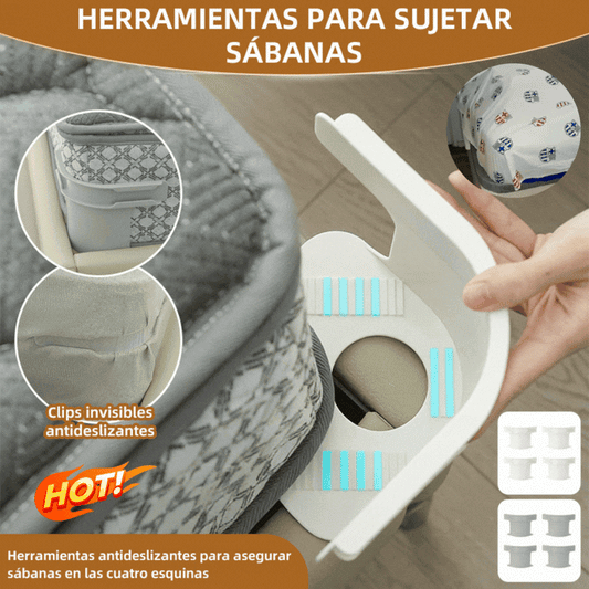 ¡No pelee más con su cama, mijo! SUJETADOR DE SABANAS POR 4™ Para que su colchón amanezca templadito y como  hotel de lujo.