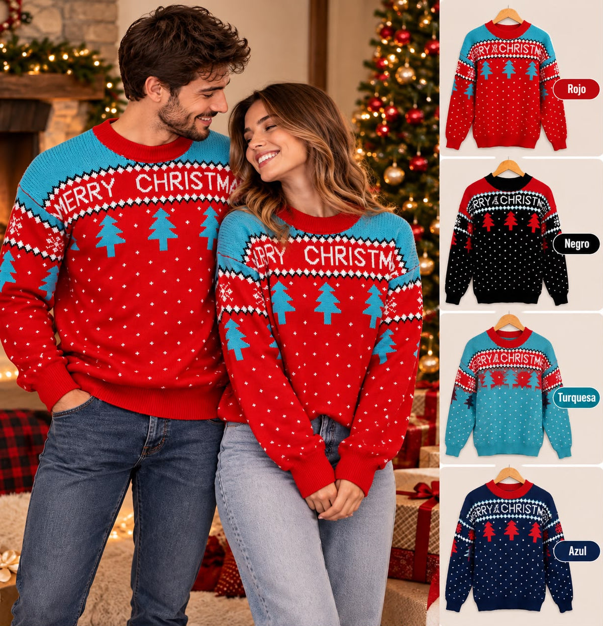 Saco navideño Tejido premium™ Unisex Diseñados para compartir, celebrar y estrenar juntos.