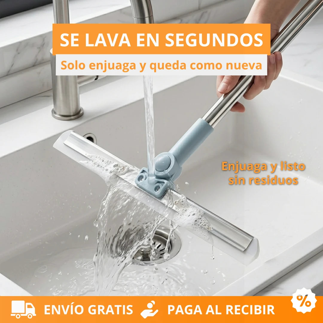 Jalador Mágico de Silicona™ Limpieza multisuperficie para suelos, alfombras y ventanas.
