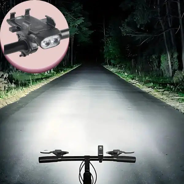 BIKELAMP®  4 en 1 Lámpara , Bocina ,soporte para teléfono y  Batería recargable.