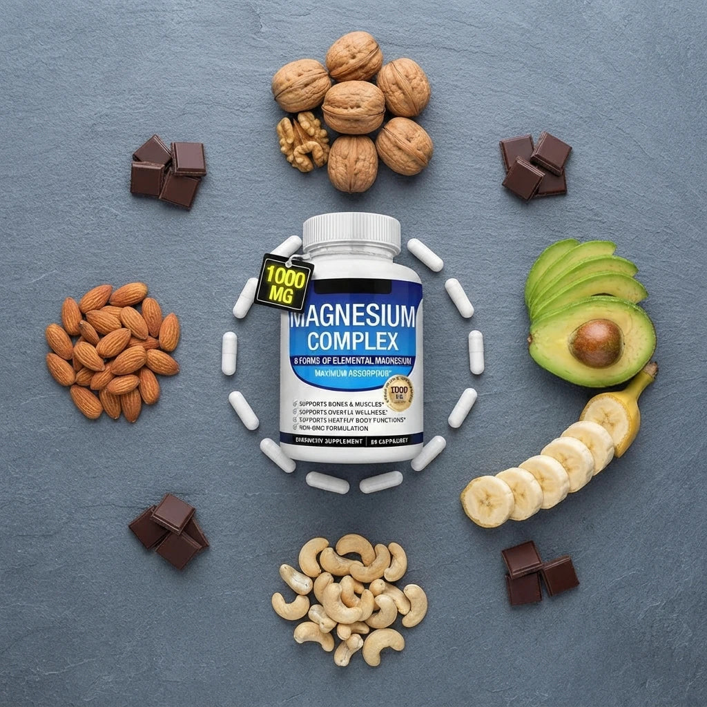 Magnesio Complex 1000 mg™ 6 Formas de Alta Absorción  Adiós cansancio: recupera tu energía natural.