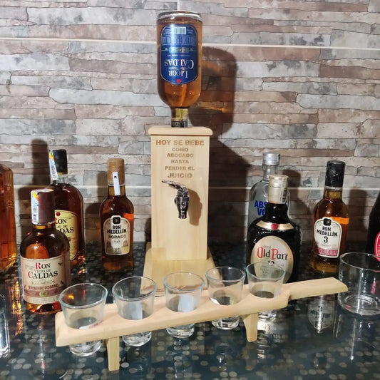 DISPENSADOR DE LICOR© MADERA DE ALTA CALIDAD-Un Lujo para tus Reuniones Familiares