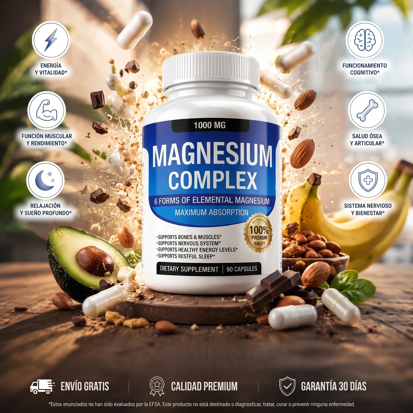 Magnesio Complex 1000 mg™ 6 Formas de Alta Absorción  Adiós cansancio: recupera tu energía natural.