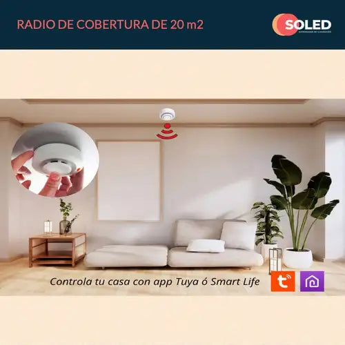Sensor de Humo WiFi Inteligente™  Protege tu hogar o negocio desde cualquier lugar