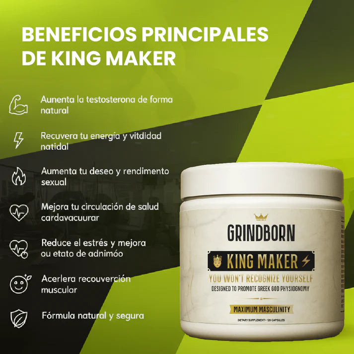 KING MAKER™ X120 CAPSULAS MEJORA EL RENDIMIENTO FÍSICO, Y AUMENTAR LOS NIVELES NATURALES DE TESTOSTERONA