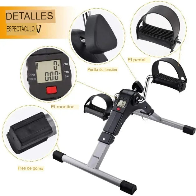 PedalFlex™ Mini bicicleta plegable con pedales y contador