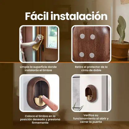 SonArte™ Timbre Campana Vintage en Madera